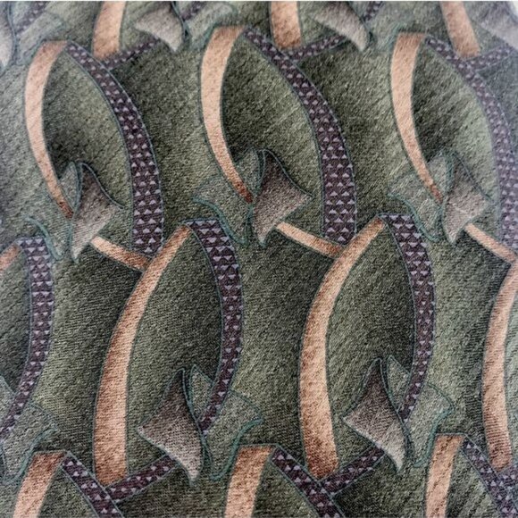 MACHADO George Machado Men's Silk Tie Green Print 58 in - Picture 2 of 7